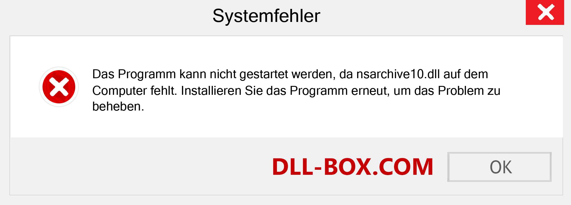 nsarchive10.dll-Datei fehlt?. Download für Windows 7, 8, 10 - Fix nsarchive10 dll Missing Error unter Windows, Fotos, Bildern