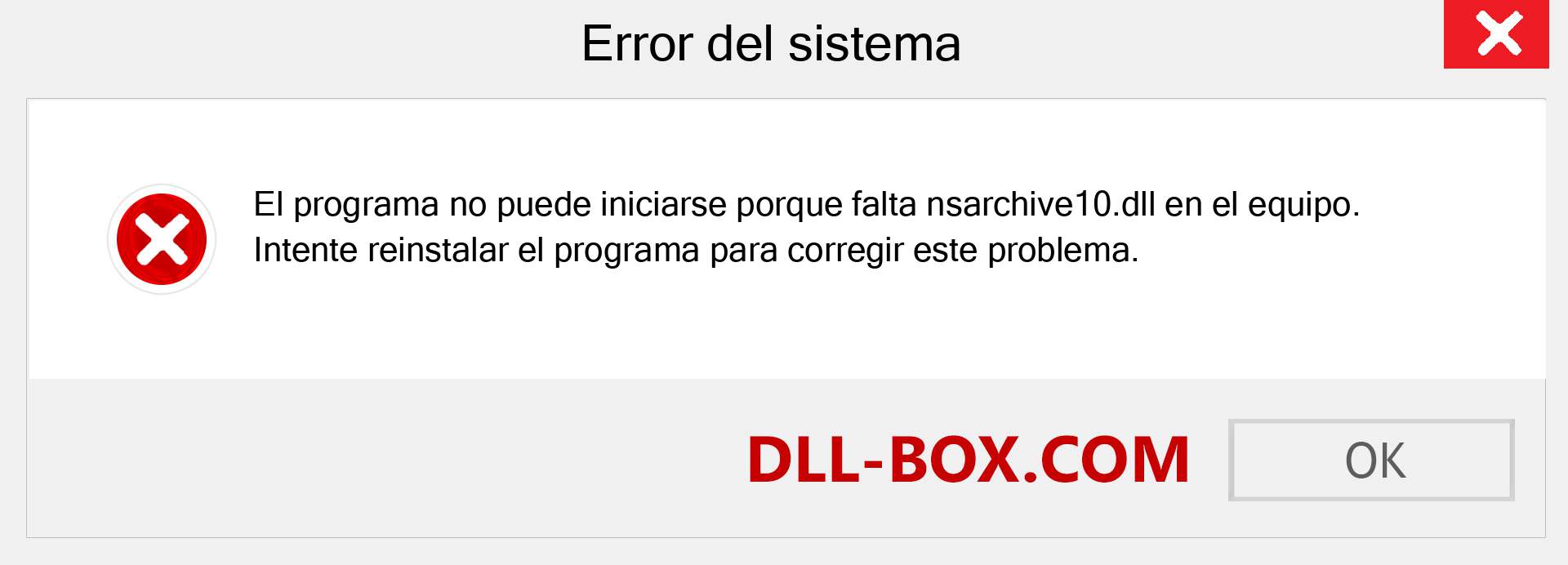 ¿Falta el archivo nsarchive10.dll ?. Descargar para Windows 7, 8, 10 - Corregir nsarchive10 dll Missing Error en Windows, fotos, imágenes